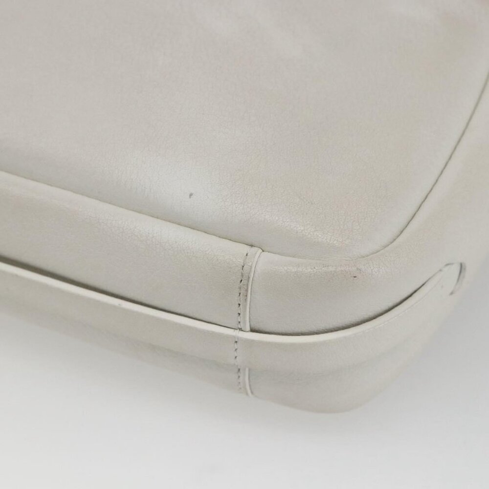 Authentic BALENCIAGA Shoulder Bag Leather White Silver 489812 - Picture 4 of 16